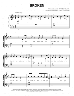 page one of Broken (Big Note Piano)