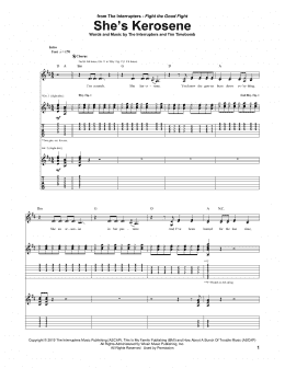 page one of She's Kerosene (Guitar Tab)