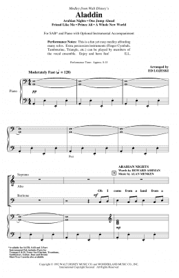 page one of Aladdin (Medley) (from Disney's Aladdin) (arr. Ed Lojeski) (SAB Choir)
