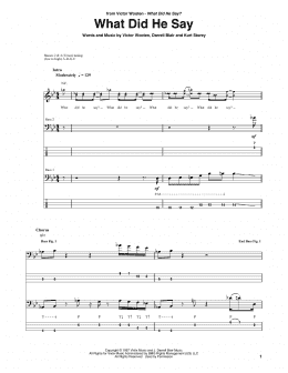 page one of What Did He Say (Bass Guitar Tab)