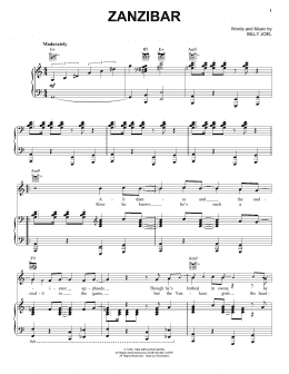 page one of Zanzibar (Piano, Vocal & Guitar Chords (Right-Hand Melody))