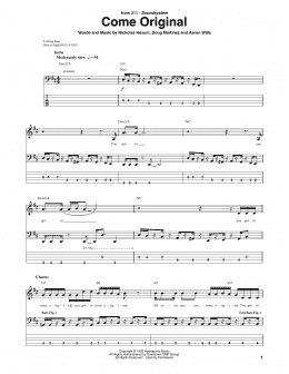 page one of Come Original (Bass Guitar Tab)