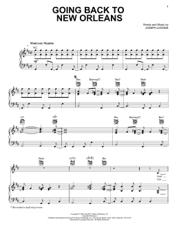 page one of Going Back To New Orleans (Piano, Vocal & Guitar Chords (Right-Hand Melody))