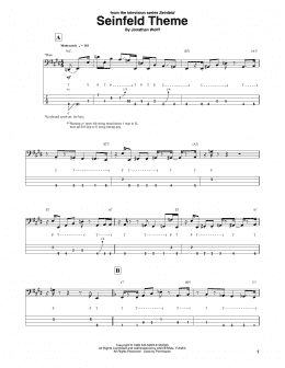 page one of Seinfeld Theme (Bass Guitar Tab)