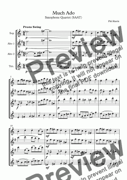 page one of Much Ado - Sax Quartet (SAAT)