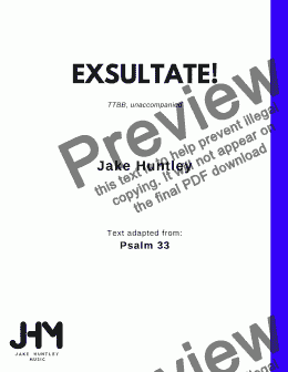 page one of Exsultate!