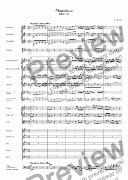 page one of Magnificat in D Major BWV 243 - Extracts