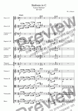 page one of Symphony No.36 "Linz" KV 425