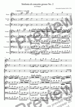 page one of Sinfonia di concerto grosso in D Major No. 2