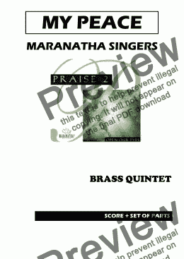 page one of My Peace - Brass Quintet