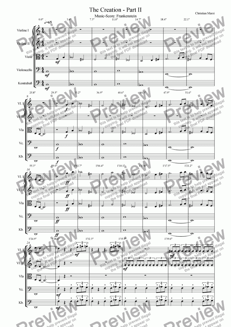 page one of Frankenstein - The Creation II