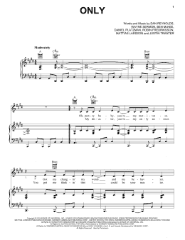 page one of Only (Piano, Vocal & Guitar Chords (Right-Hand Melody))