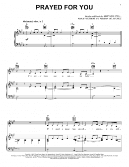 page one of Prayed For You (Piano, Vocal & Guitar Chords (Right-Hand Melody))
