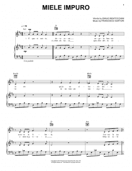 page one of Miele Impuro (Piano, Vocal & Guitar Chords (Right-Hand Melody))