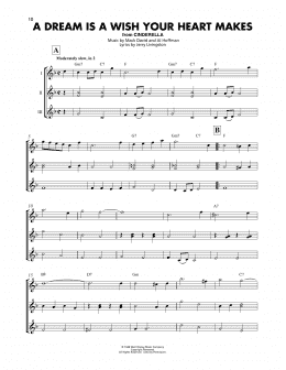 page one of A Dream Is A Wish Your Heart Makes (from Cinderella) (Ukulele Ensemble)