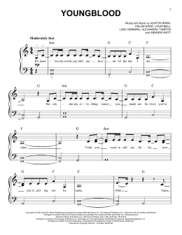 page one of Youngblood (Easy Piano)