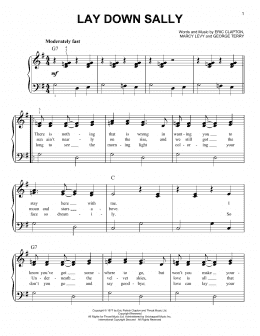 page one of Lay Down Sally (Easy Piano)