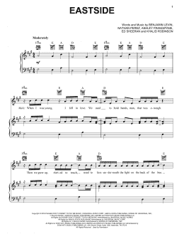 page one of Eastside (Piano, Vocal & Guitar Chords (Right-Hand Melody))