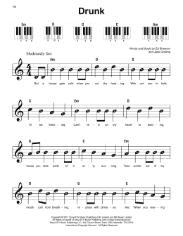page one of Drunk (Super Easy Piano)