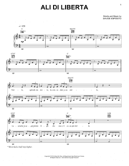 page one of Ali di Liberta (Piano & Vocal)
