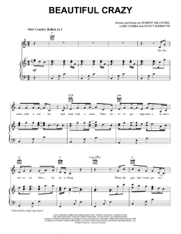 page one of Beautiful Crazy (Piano, Vocal & Guitar Chords (Right-Hand Melody))