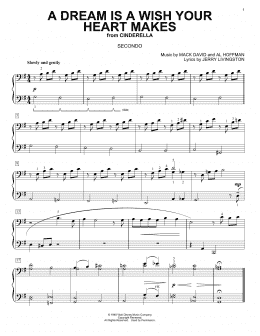 page one of A Dream Is A Wish Your Heart Makes (from Cinderella) (Piano Duet)