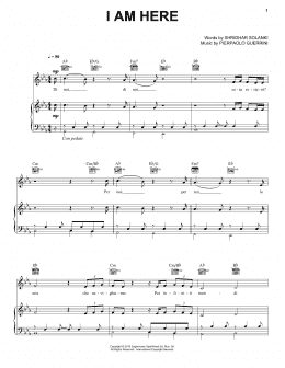 page one of I Am Here (Piano, Vocal & Guitar Chords (Right-Hand Melody))