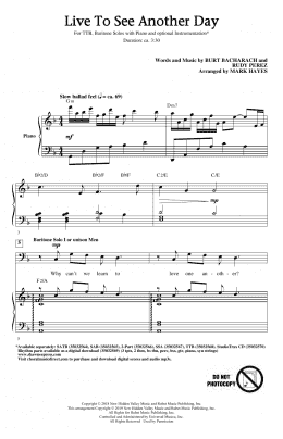 page one of Live To See Another Day (arr. Mark Hayes) (TTBB Choir)