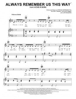 page one of Always Remember Us This Way (from A Star Is Born) (Piano & Vocal)