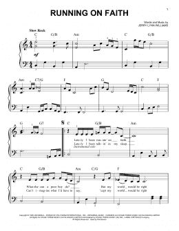 page one of Running On Faith (Easy Piano)