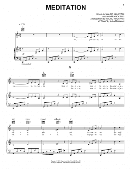 page one of Meditation (Piano, Vocal & Guitar Chords (Right-Hand Melody))