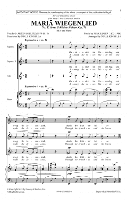 page one of Maria Wiegenlied (SSA Choir)