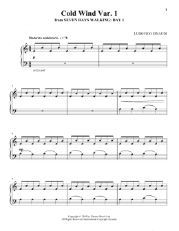 page one of Cold Wind Var. 1 (from Seven Days Walking: Day 1) (Piano Solo)