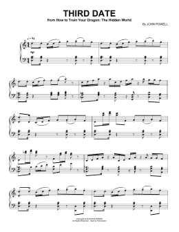 page one of Third Date (from How to Train Your Dragon: The Hidden World) (Piano Solo)