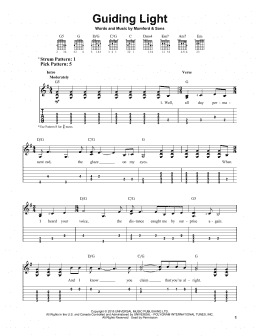 page one of Guiding Light (Easy Guitar Tab)