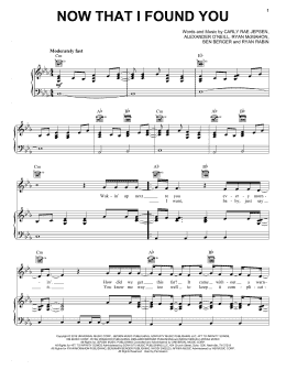 page one of Now That I Found You (Piano, Vocal & Guitar Chords (Right-Hand Melody))