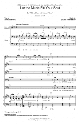 page one of Let The Music Fill Your Soul (TTBB Choir)