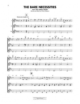 page one of The Bare Necessities (from The Jungle Book) (Ukulele Ensemble)