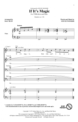 page one of If It's Magic (arr. Mac Huff) (TTBB Choir)