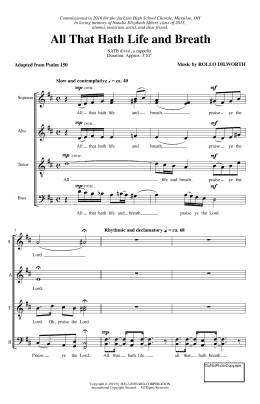 page one of All That Hath Life And Breath (SATB Choir)