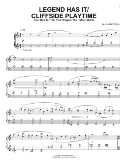 page one of Legend Has It/Cliffside Playtime (from How to Train Your Dragon: The Hidden World) (Piano Solo)