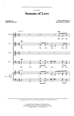 page one of Seasons Of Love (from Rent) (arr. Philip Lawson) (SATB Choir)