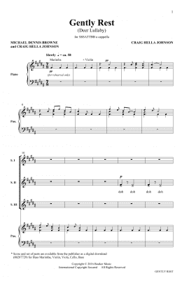 page one of Gently Rest (Deer Lullaby) (from Considering Matthew Shepard) (SATB Choir)