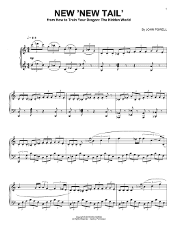 page one of New 'New Tail' (from How to Train Your Dragon: The Hidden World) (Piano Solo)