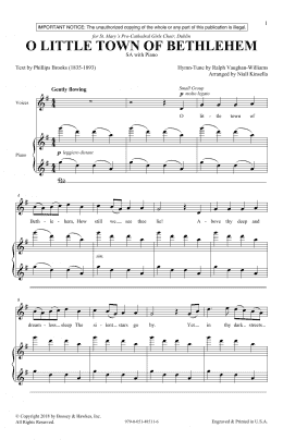 page one of O Little Town Of Bethlehem (2-Part Choir)