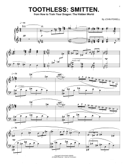 page one of Toothless: Smitten. (from How to Train Your Dragon: The Hidden World) (Piano Solo)