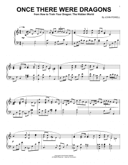 page one of Once There Were Dragon (from How to Train Your Dragon: The Hidden World) (Piano Solo)