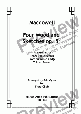 page one of Woodland Sketches op. 51 arr. flute choir