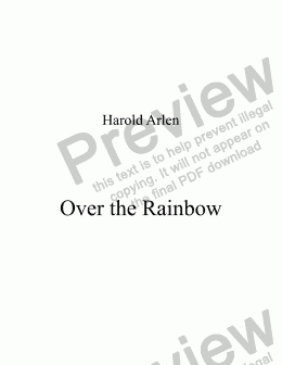 page one of Over the Rainbow
