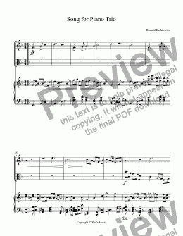 page one of Song for Piano